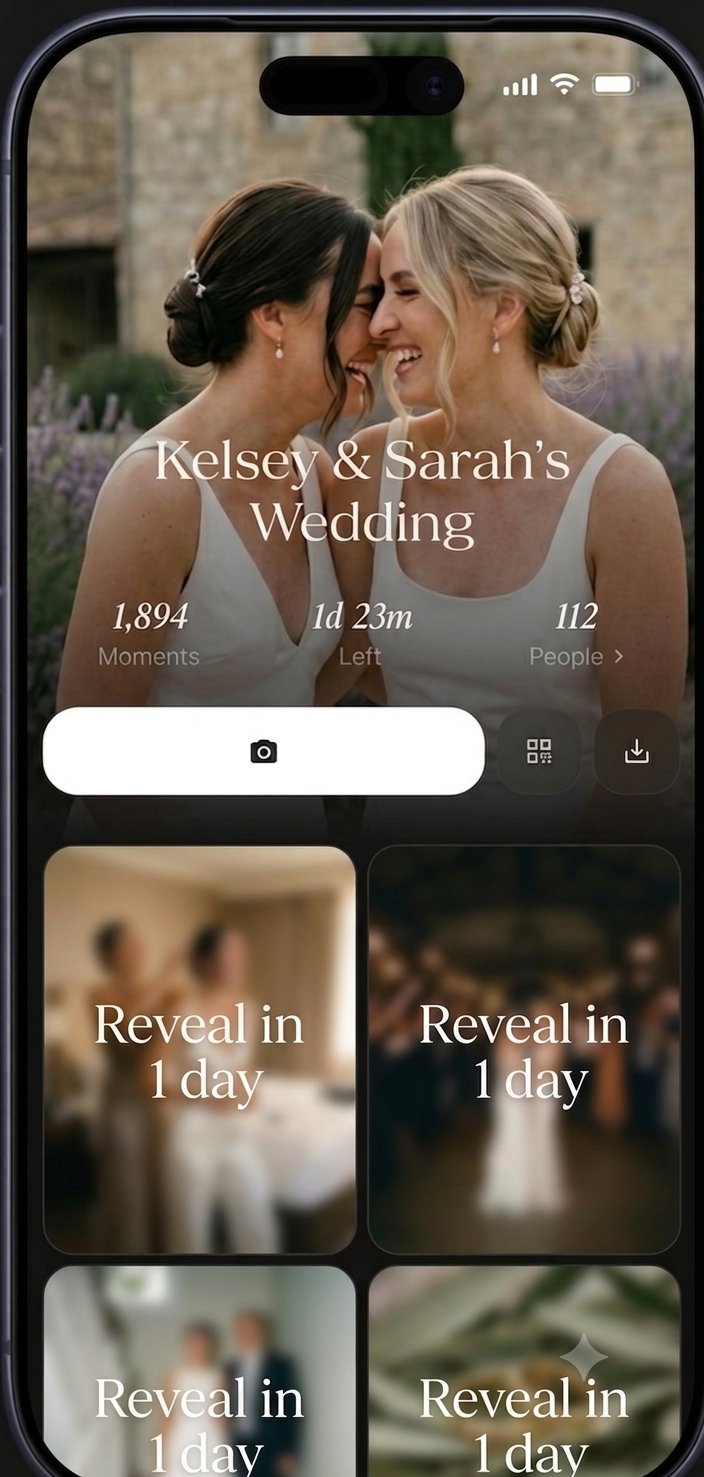 Folio app showing blurred photos waiting for the reveal date